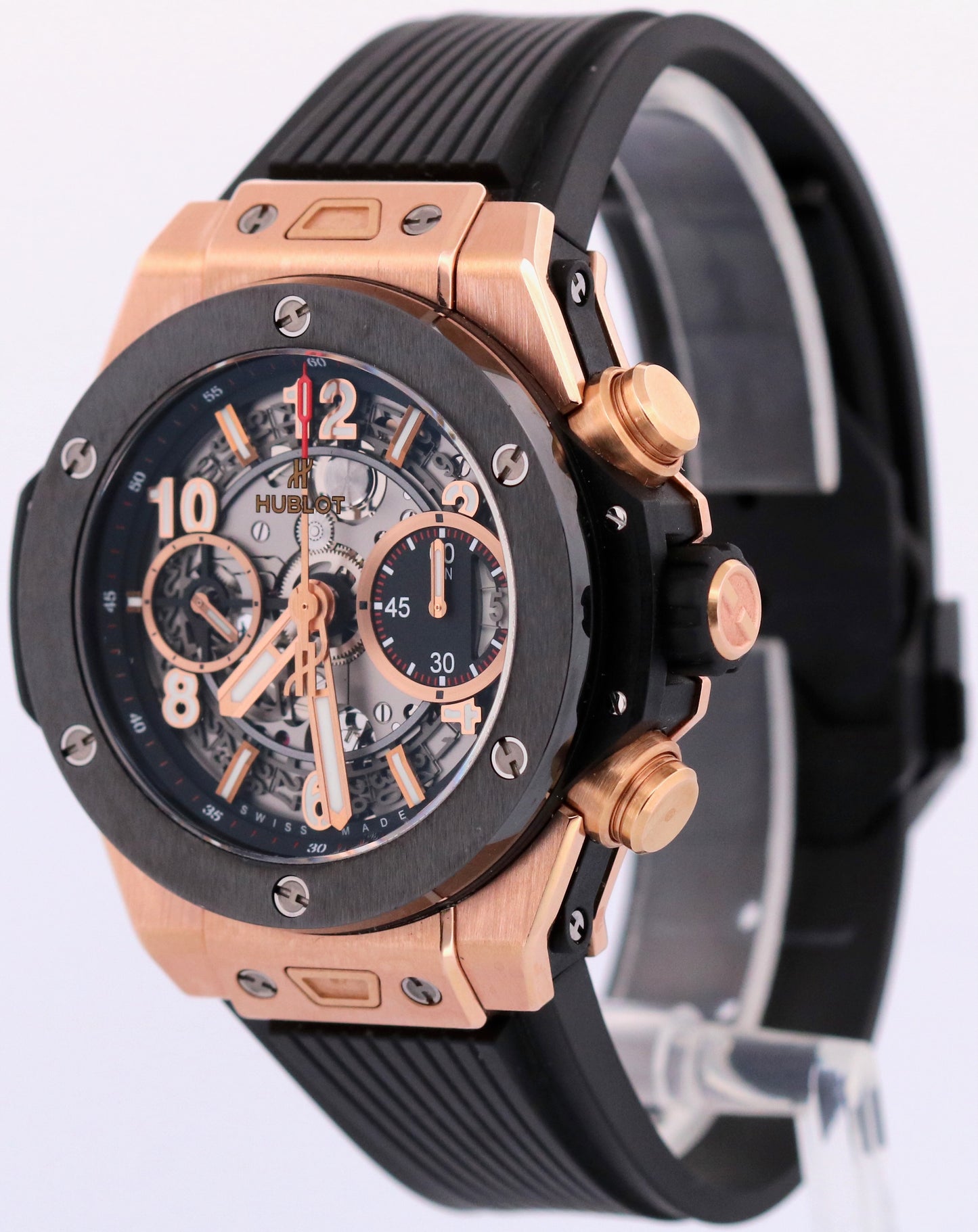 Hublot Big Bang Unico KING GOLD 42mm 18K Ceramic SKELETON Rubber 411.OM.1180.RX