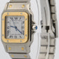 Cartier Santos Two-Tone 18k Gold Stainless Steel WHITE Roman Automatic 29mm 2961