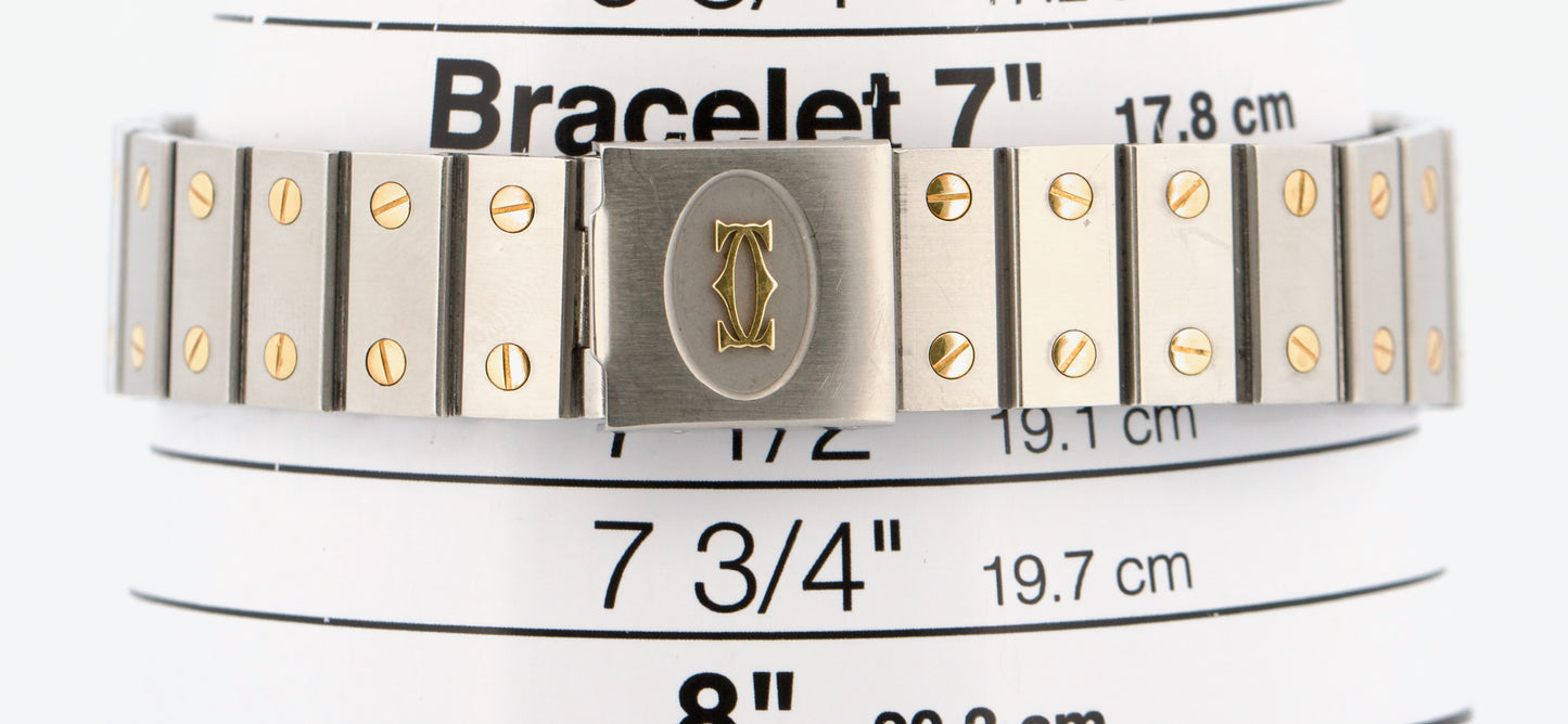 Cartier Santos Two-Tone 18k Gold Stainless Steel WHITE Roman Automatic 29mm 2961