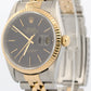 Rolex DateJust 36mm BLACK TAPESTRY 18K Yellow Gold Steel JUBILEE 16233 Watch