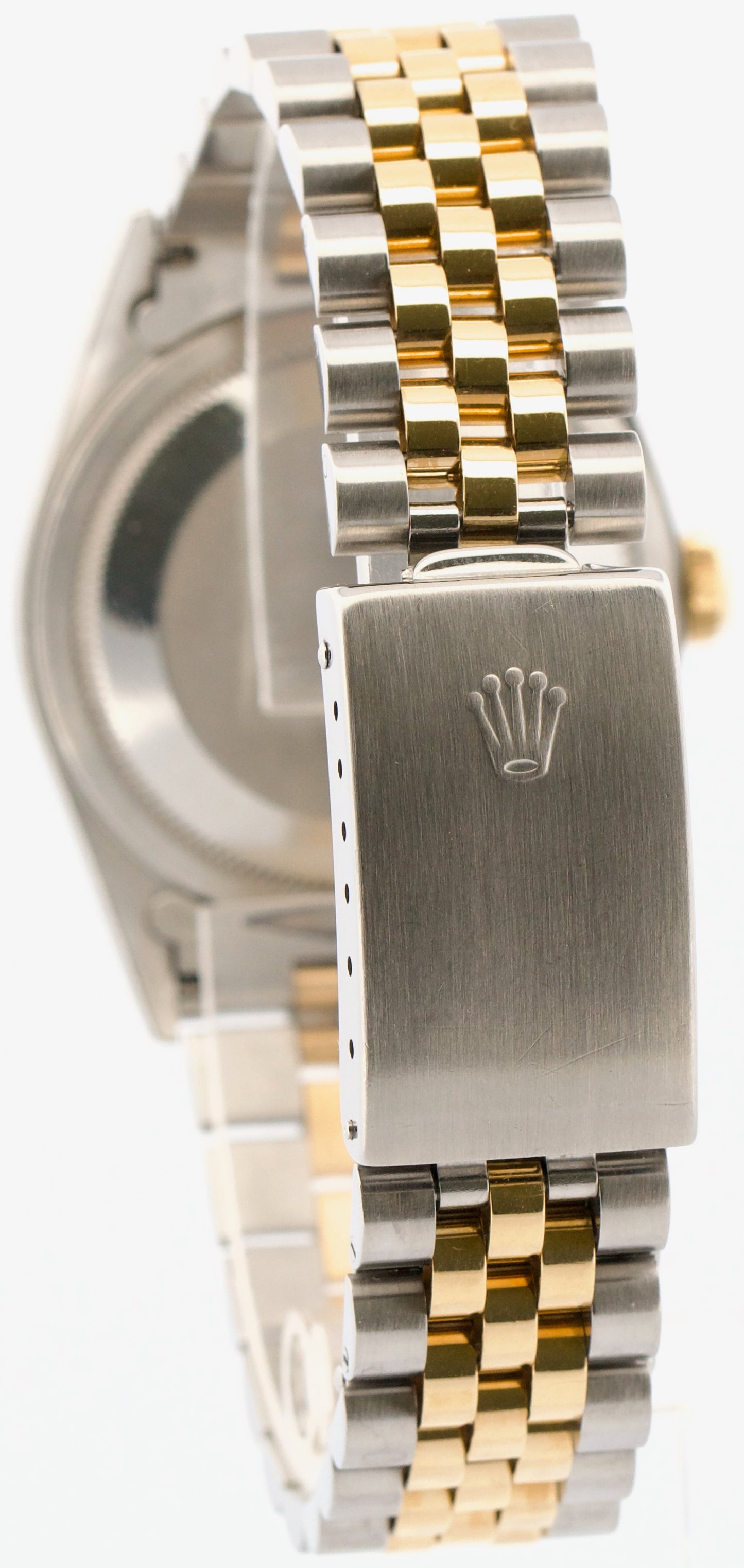 Rolex DateJust 36mm BLACK TAPESTRY 18K Yellow Gold Steel JUBILEE 16233 Watch