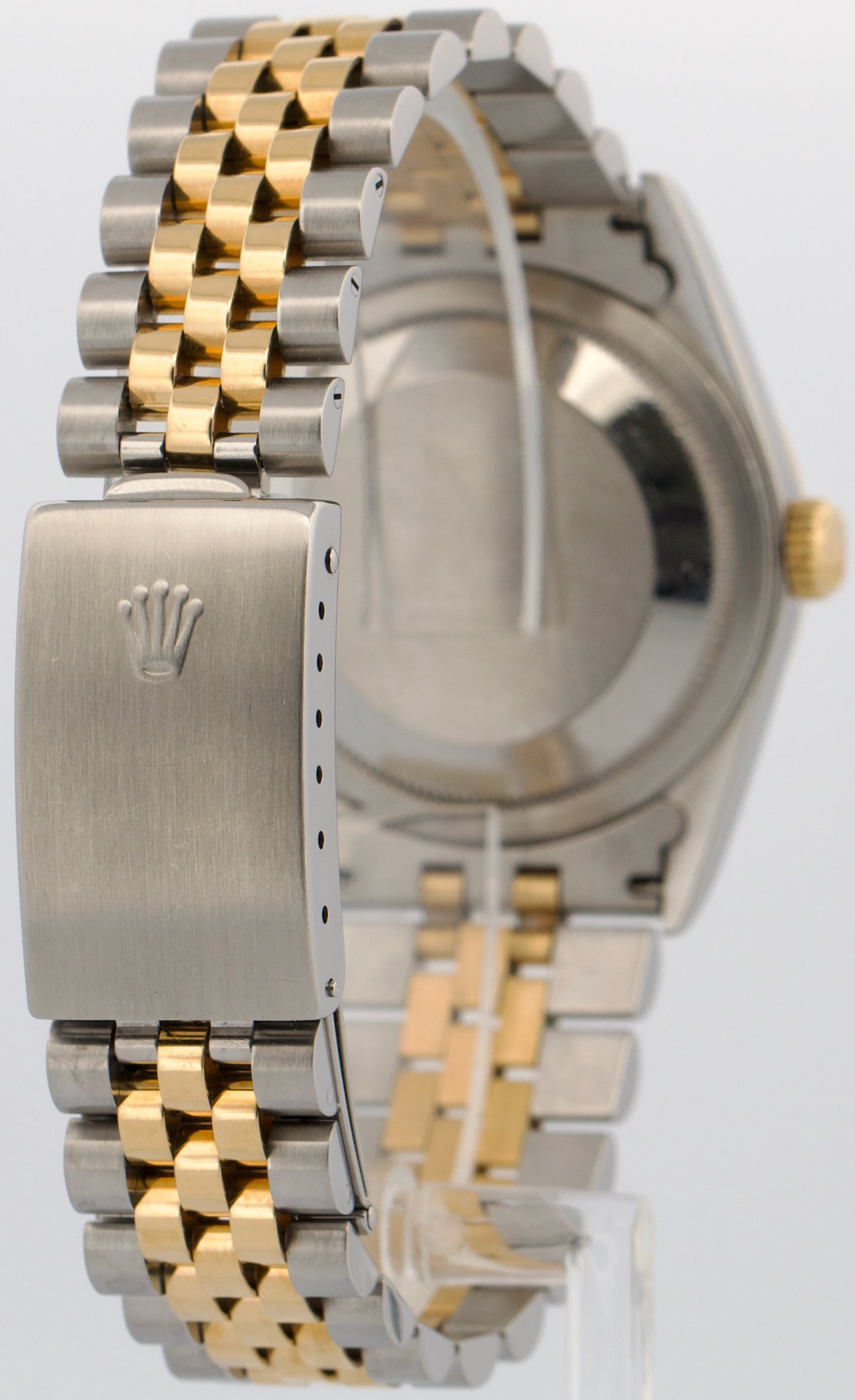 Rolex DateJust 36mm BLACK TAPESTRY 18K Yellow Gold Steel JUBILEE 16233 Watch