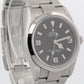 Unpolished 2002 Rolex Explorer 114270 Black 36mm 3-6-9 Oyster Steel Box Papers