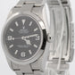 Unpolished 2002 Rolex Explorer 114270 Black 36mm 3-6-9 Oyster Steel Box Papers