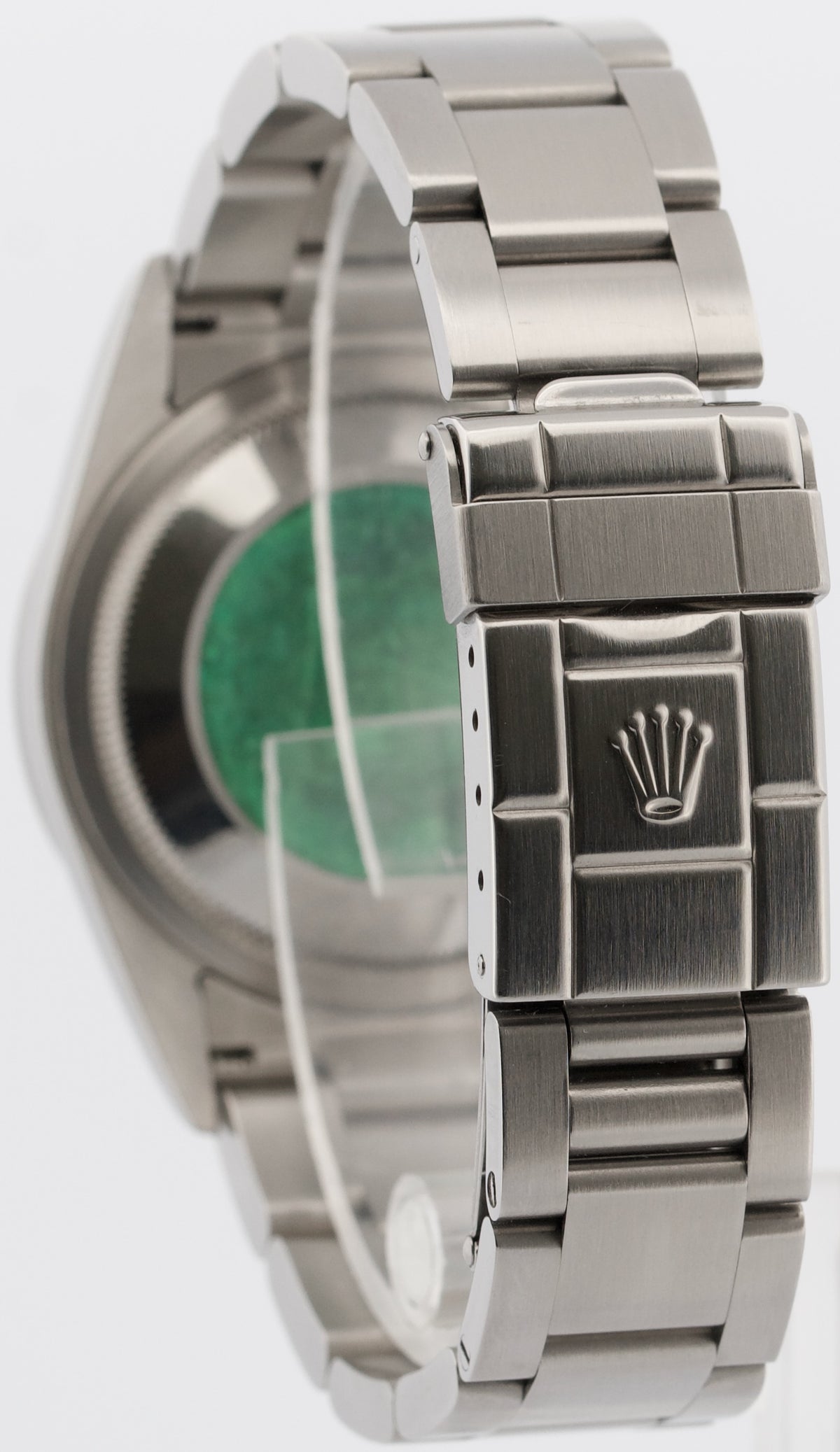 Unpolished 2002 Rolex Explorer 114270 Black 36mm 3-6-9 Oyster Steel Box Papers