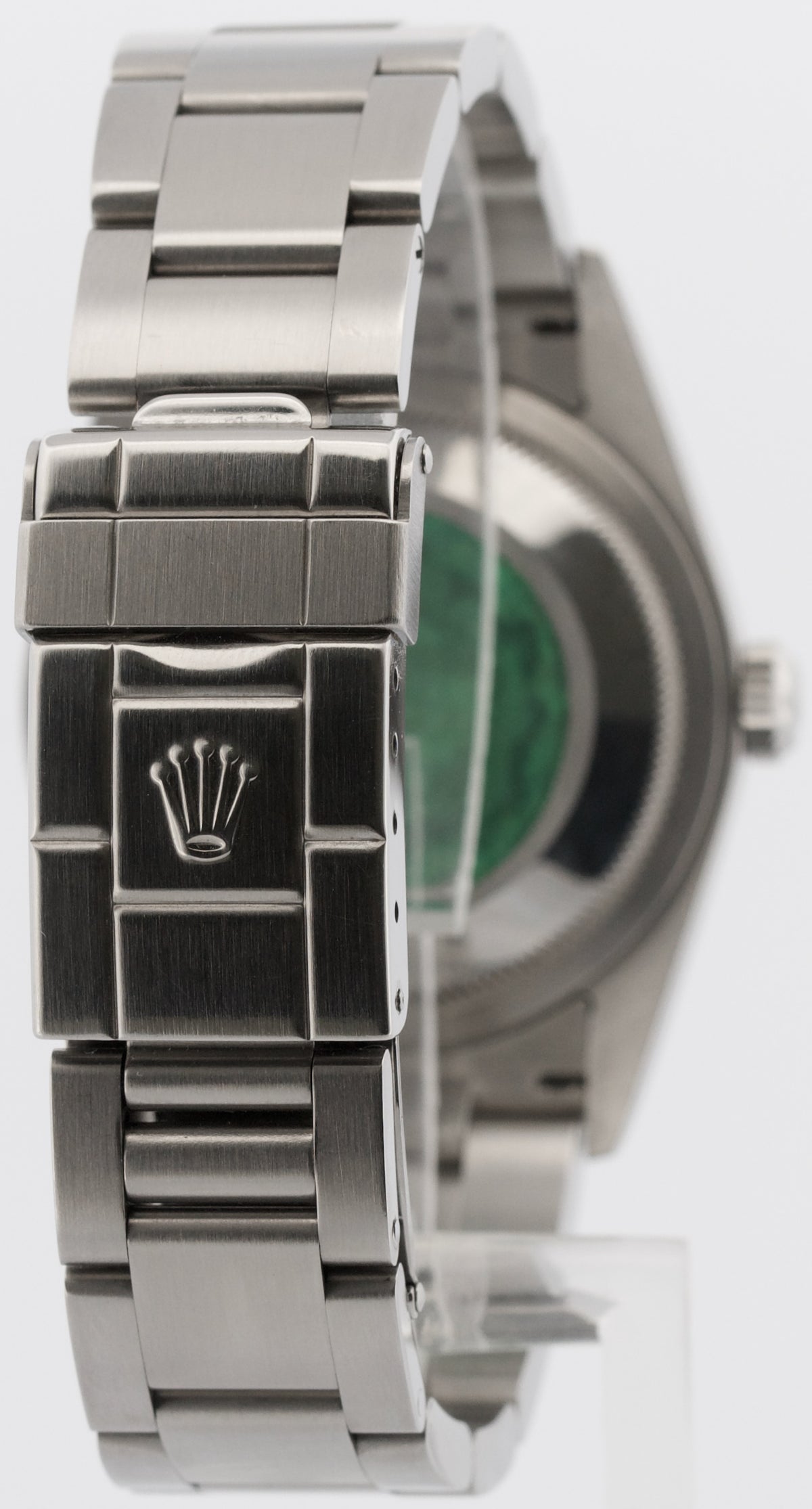Unpolished 2002 Rolex Explorer 114270 Black 36mm 3-6-9 Oyster Steel Box Papers