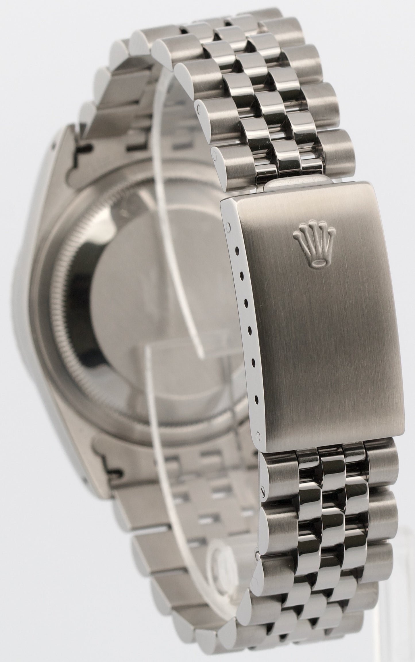 1990 PAPERS Rolex DateJust BLUE 36mm Stainless Engine-Turned JUBILEE 16220 BOX