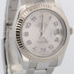 Rolex DateJust II 41mm SILVER Purple Arabic Steel 18K Gold Watch 116334 BOX