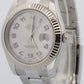 Rolex DateJust II 41mm SILVER Purple Arabic Steel 18K Gold Watch 116334 BOX