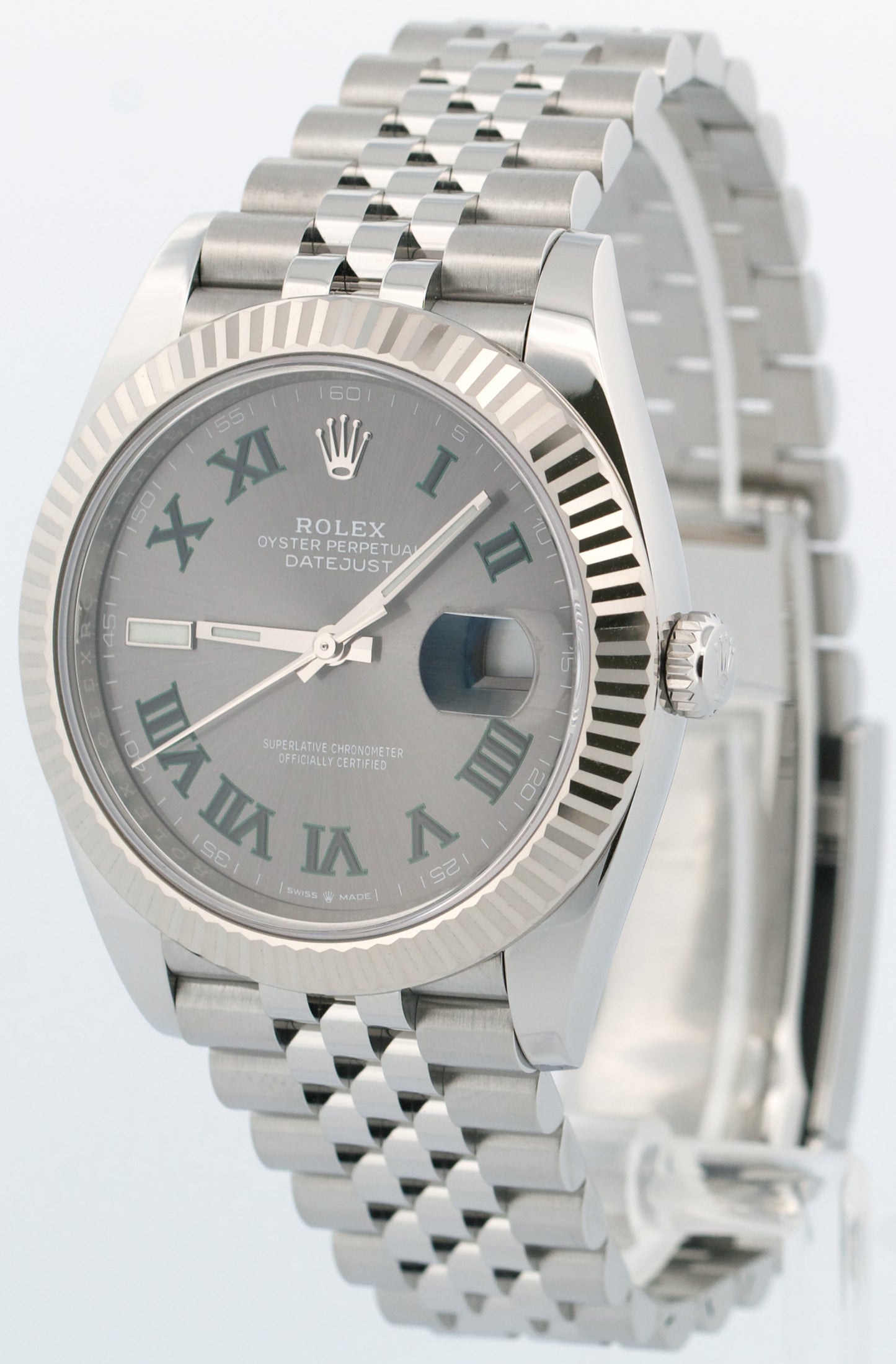 2024 PAPERS Rolex DateJust 41mm WIMBLEDON 18K Gold Steel JUBILEE 126334 BOX