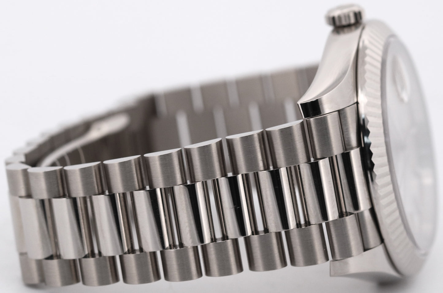 2021 PAPERS Rolex Day-Date President 40mm SILVER TAPESTRY 18K Gold 228239 BOX