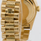 Rolex Day-Date President 18238 CHAMPAGNE DIAMOND 36mm BARK 18K Yellow Gold