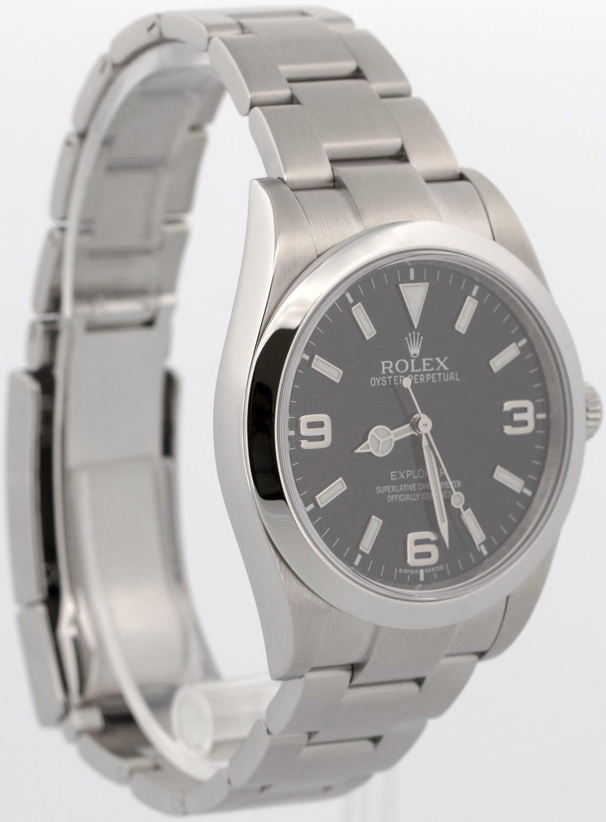 2010 Rolex Explorer 214270 Black Stainless Steel MK1 39mm Oyster Box Papers