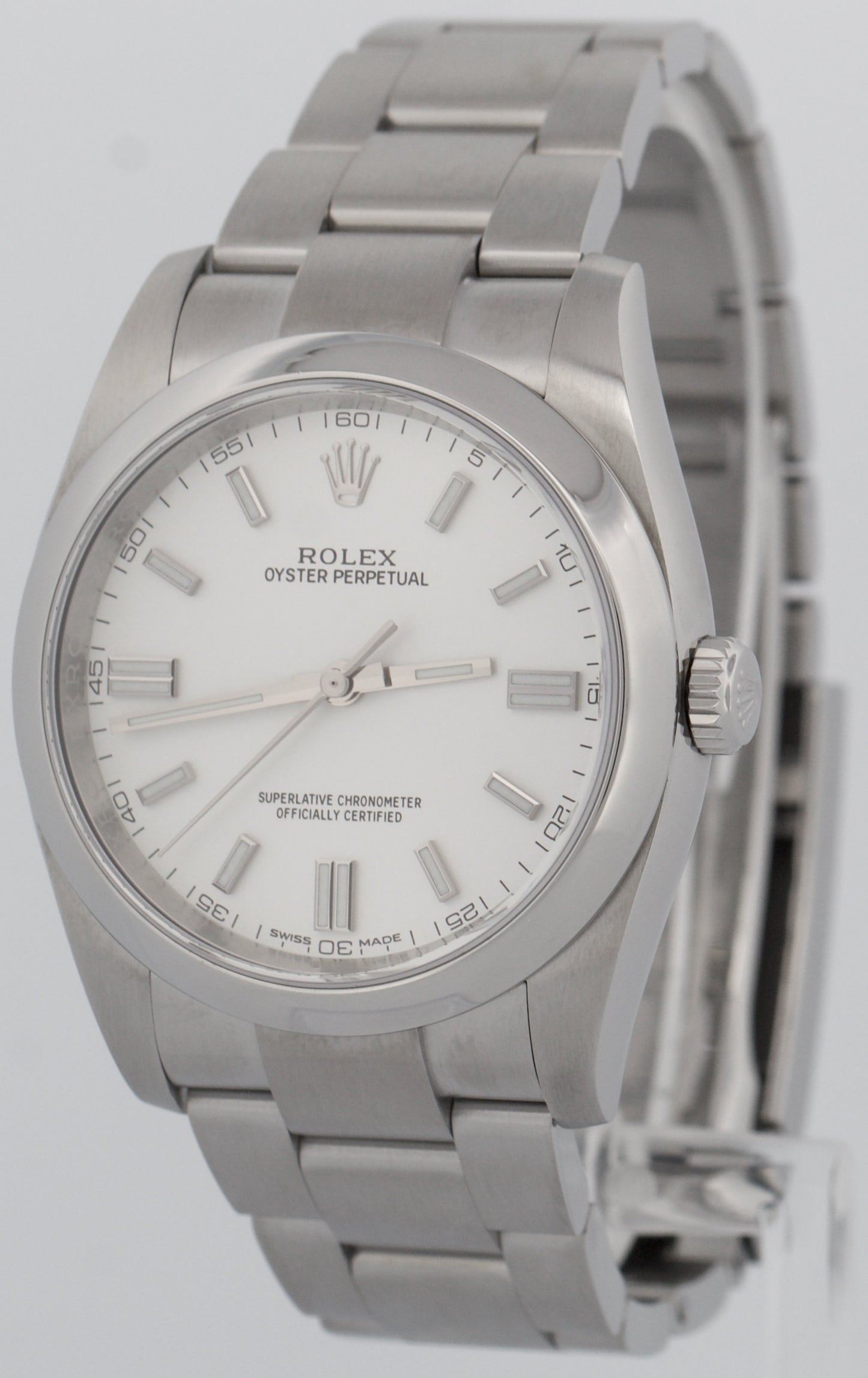 2020 PAPERS Rolex Oyster Perpetual 36mm WHITE Stainless Steel Watch 116000 BOX