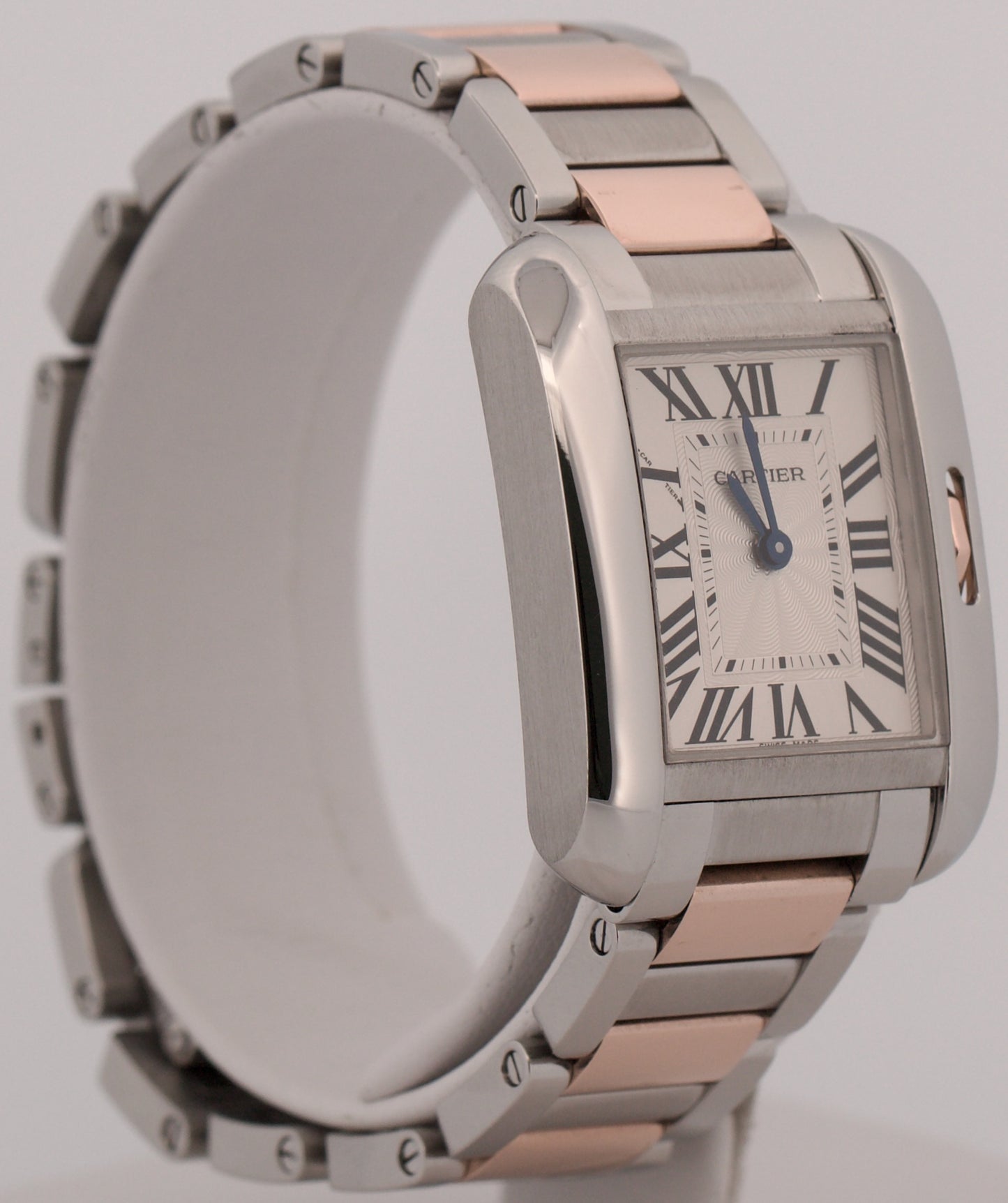 Cartier Tank Anglaise SILVER 23mm Two-Tone 18K Rose Gold Steel 3485 / W5310019