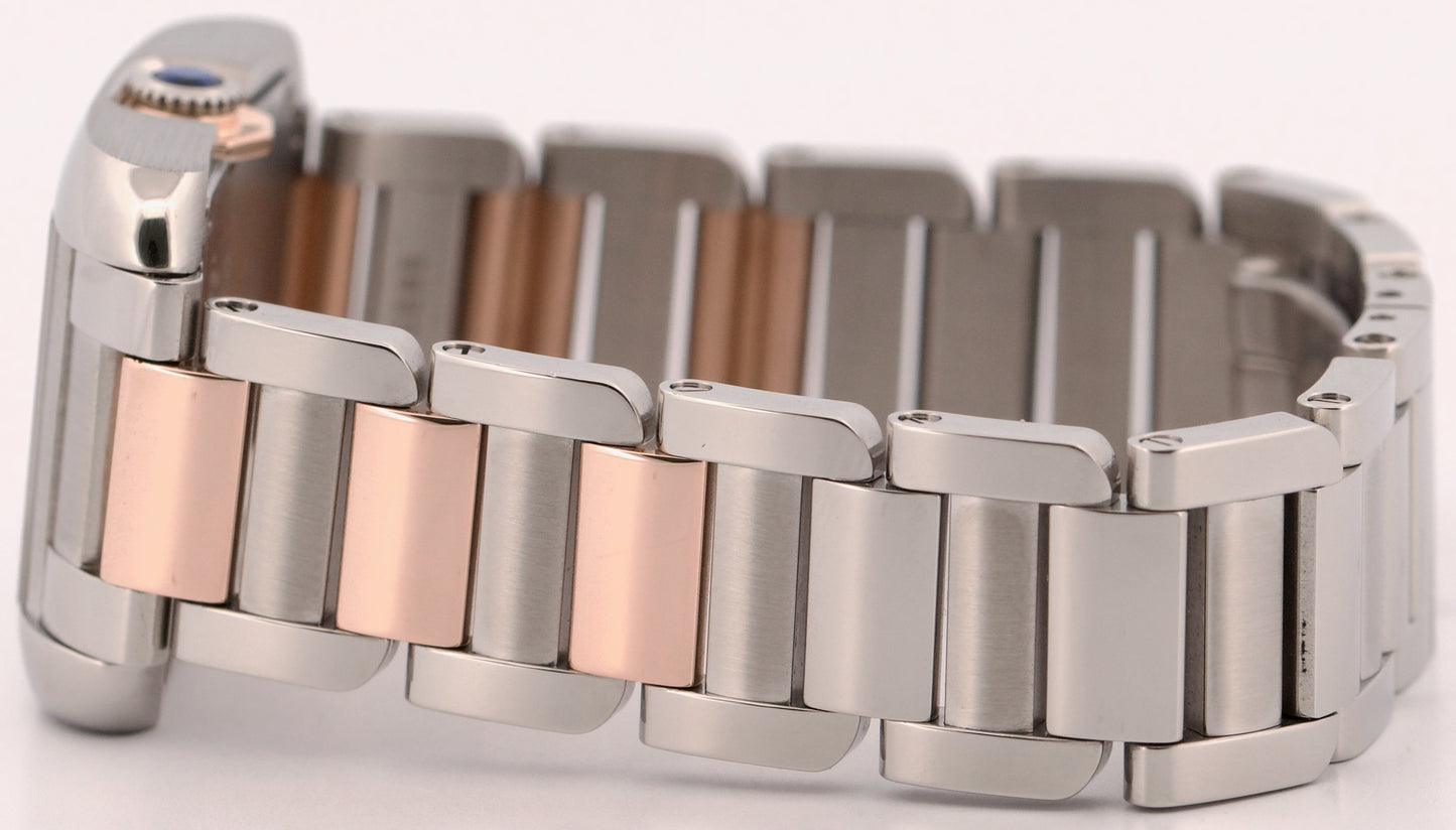 Cartier Tank Anglaise SILVER 23mm Two-Tone 18K Rose Gold Steel 3485 / W5310019