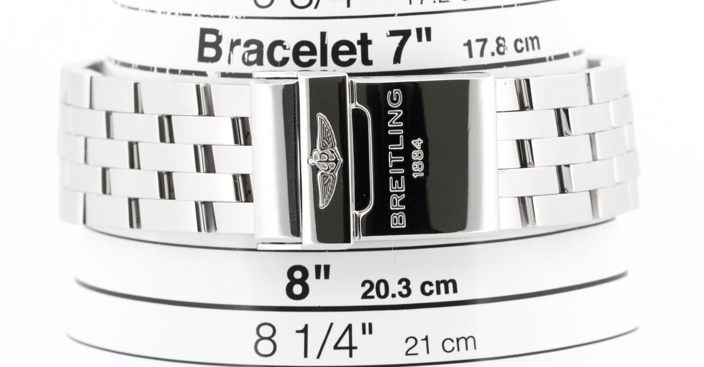 PAPERS Breitling Galactic 44mm BLUE Stainless Steel Date Watch A45320 BOX
