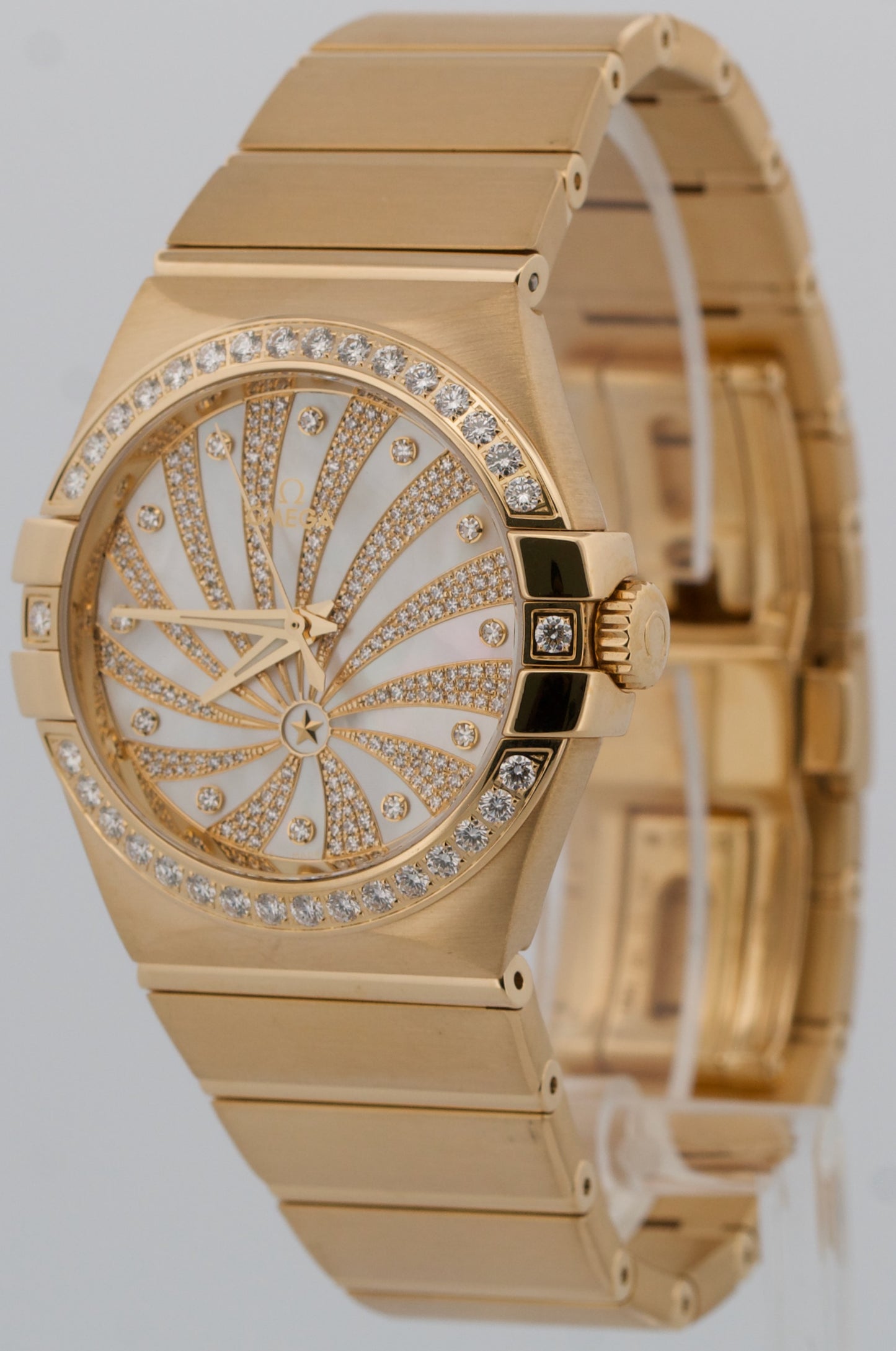 Omega Constellation FACTORY MOP DIAMOND 18K Yellow Gold 35mm 123.55.35.20.55.001