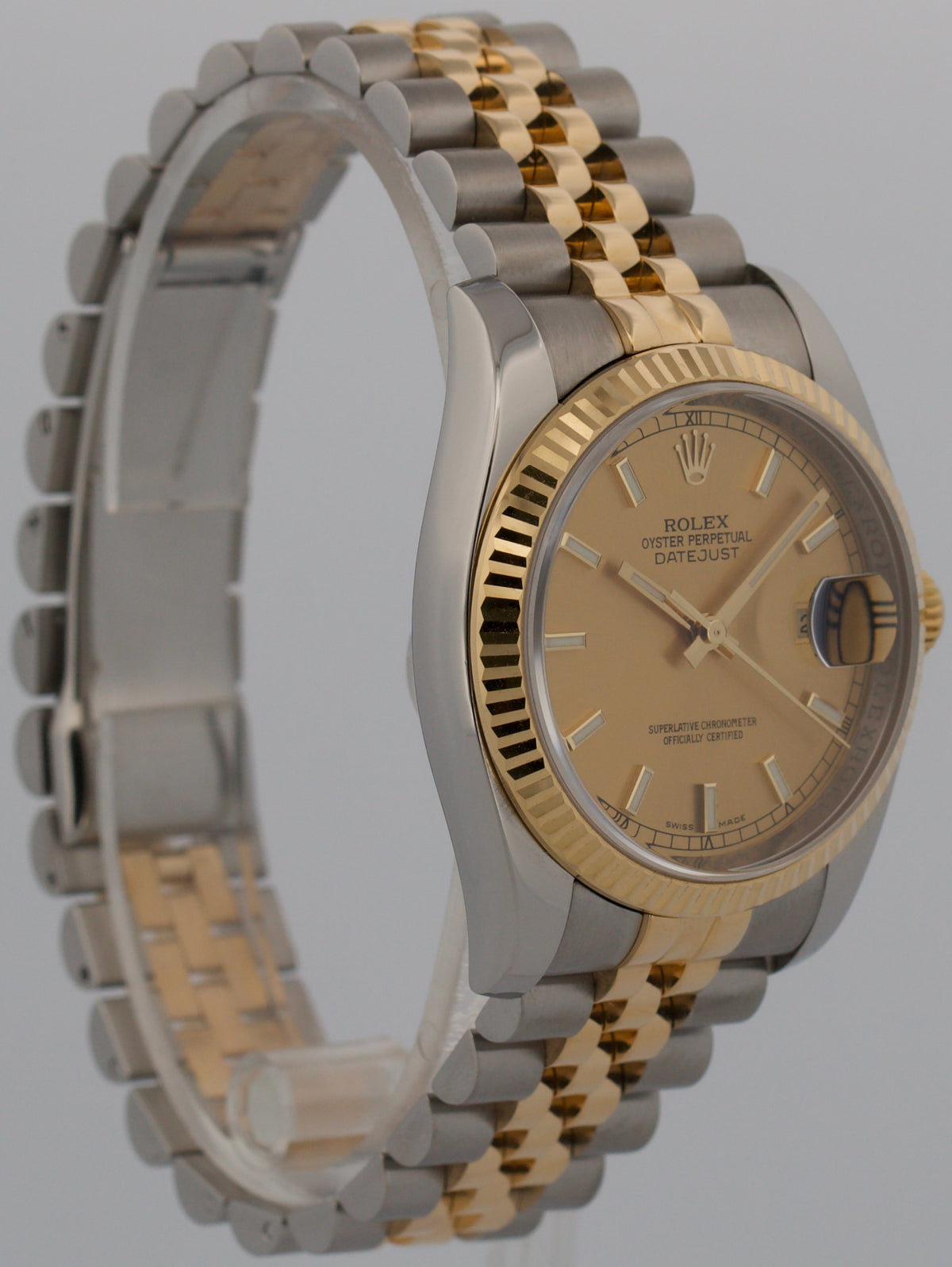 Rolex DateJust 116233 Champagne Two-Tone 18K Gold Steel Jubilee 36mm Watch