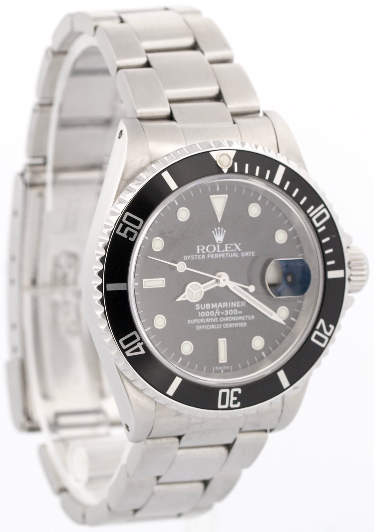 1999 PAPERS Rolex Submariner Date SWISS ONLY Black 40mm Steel 16610 Watch BOX