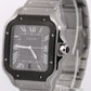 2026 SERVICE PAPERS Cartier Santos 39.8mm BLACK ADLC Steel 4072 WSSA0037 BOX