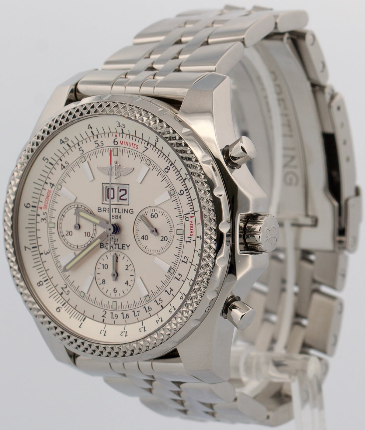 Breitling Bentley 6.75 A44362 Silver White 48mm Stainless Steel Automatic Watch