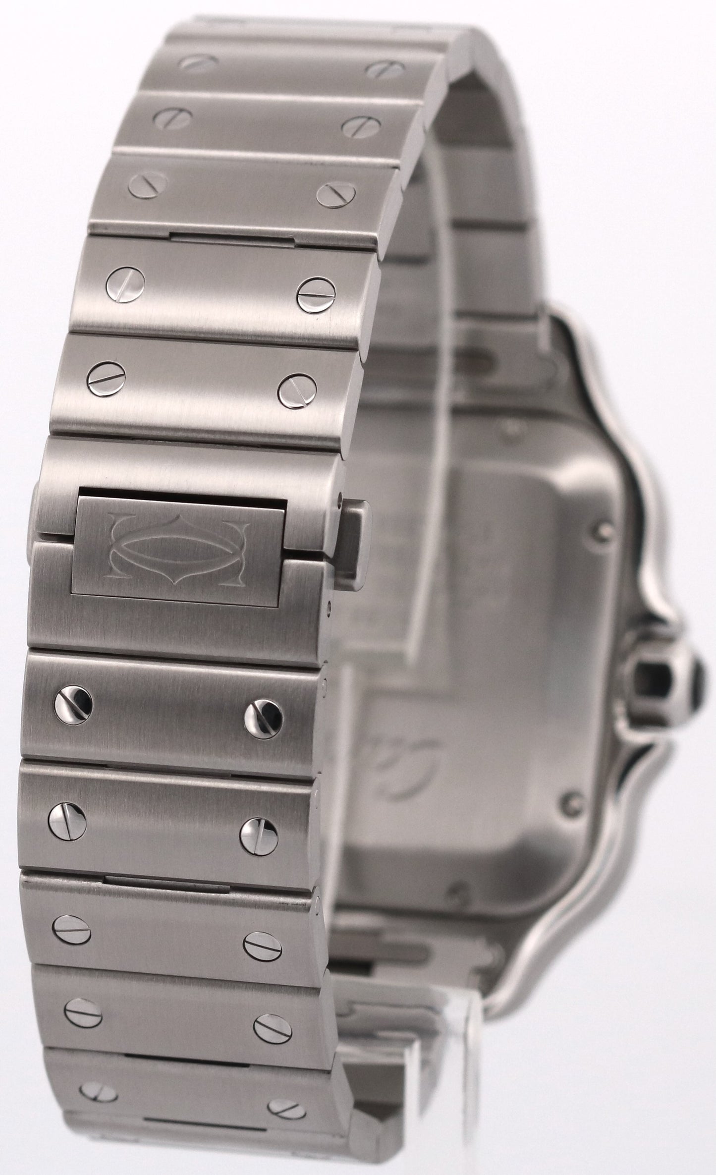 2026 SERVICE PAPERS Cartier Santos 39.8mm BLACK ADLC Steel 4072 WSSA0037 BOX