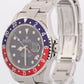 Rolex GMT-Master II 40mm PEPSI Red Blue Stainless Steel NO-HOLES 16710 Watch