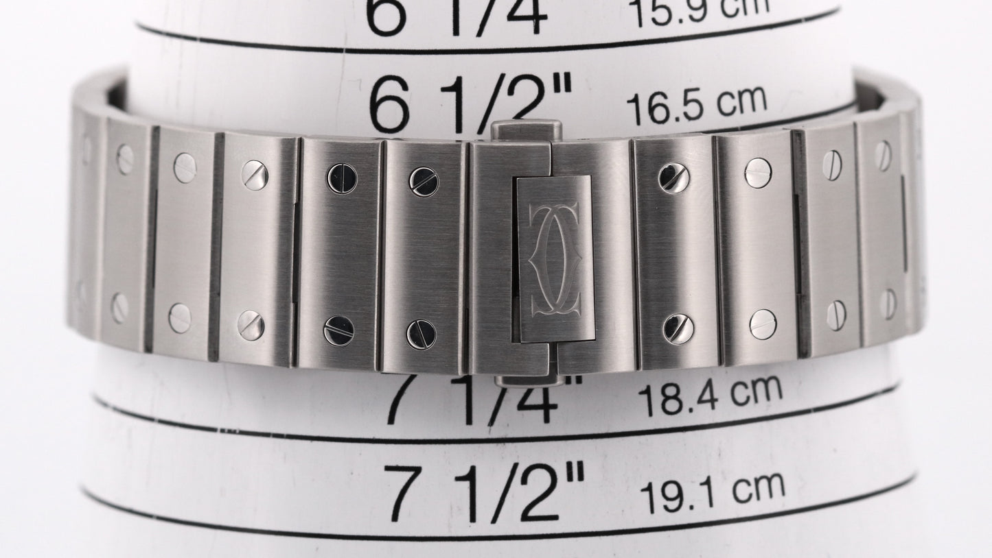 2026 SERVICE PAPERS Cartier Santos 39.8mm BLACK ADLC Steel 4072 WSSA0037 BOX