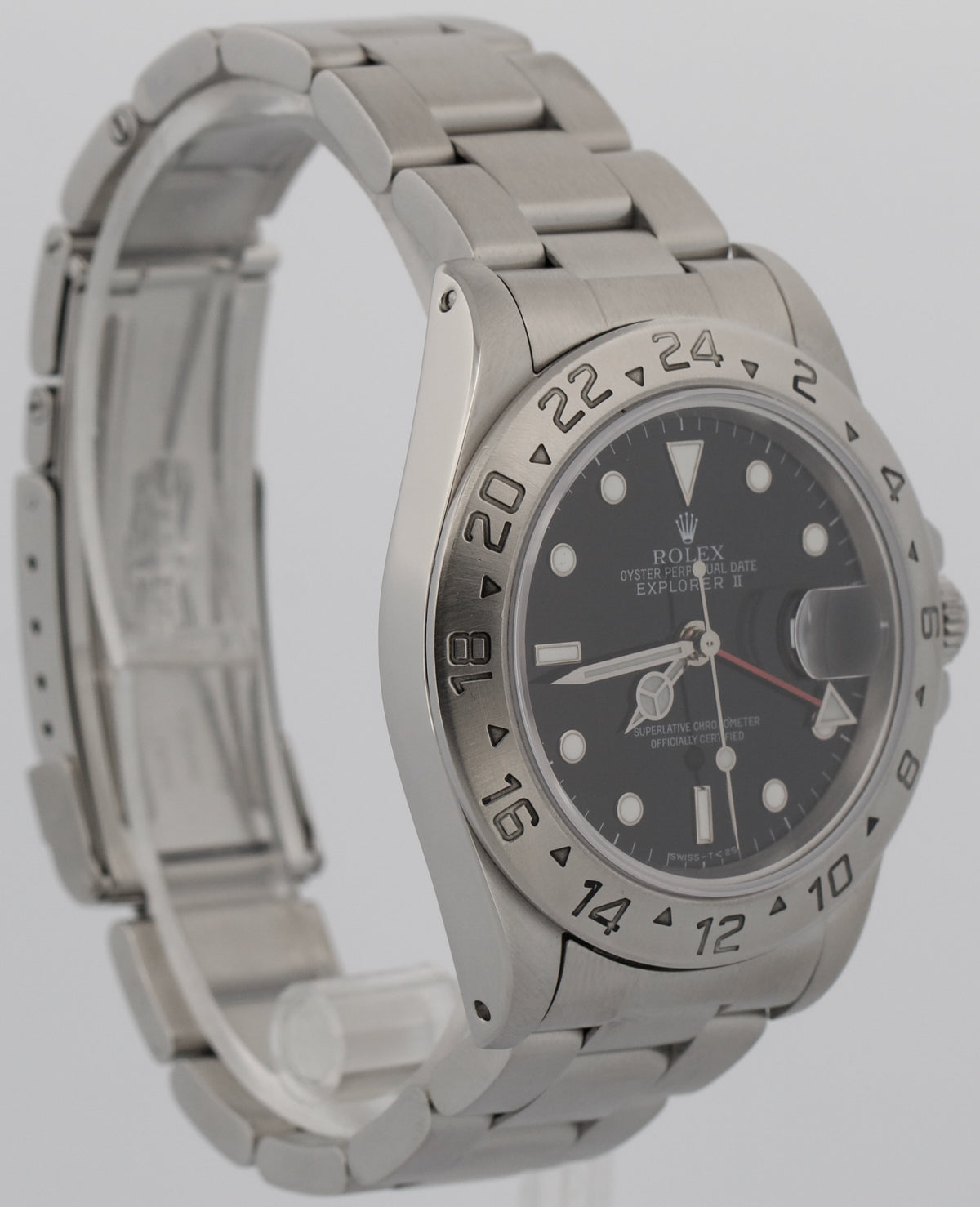 1997 Rolex Explorer II 16570 Black Stainless Steel Red Oyster 40mm Watch
