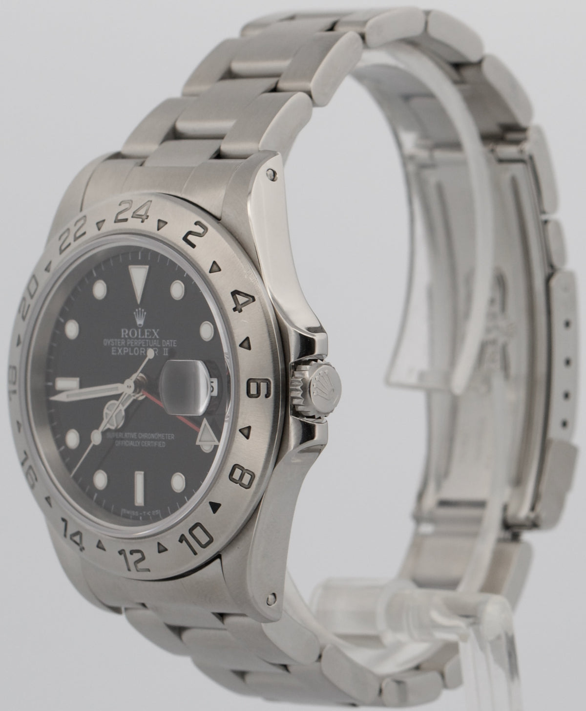 1997 Rolex Explorer II 16570 Black Stainless Steel Red Oyster 40mm Watch