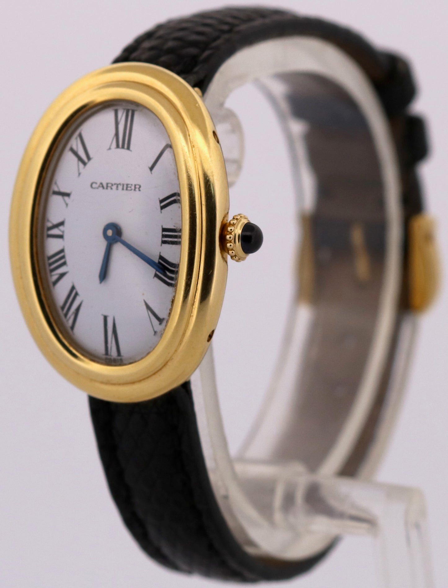 Ladies Cartier Baignoire White Roman PARIS DIAL 18K Yellow Gold 22mm 78094 BOX