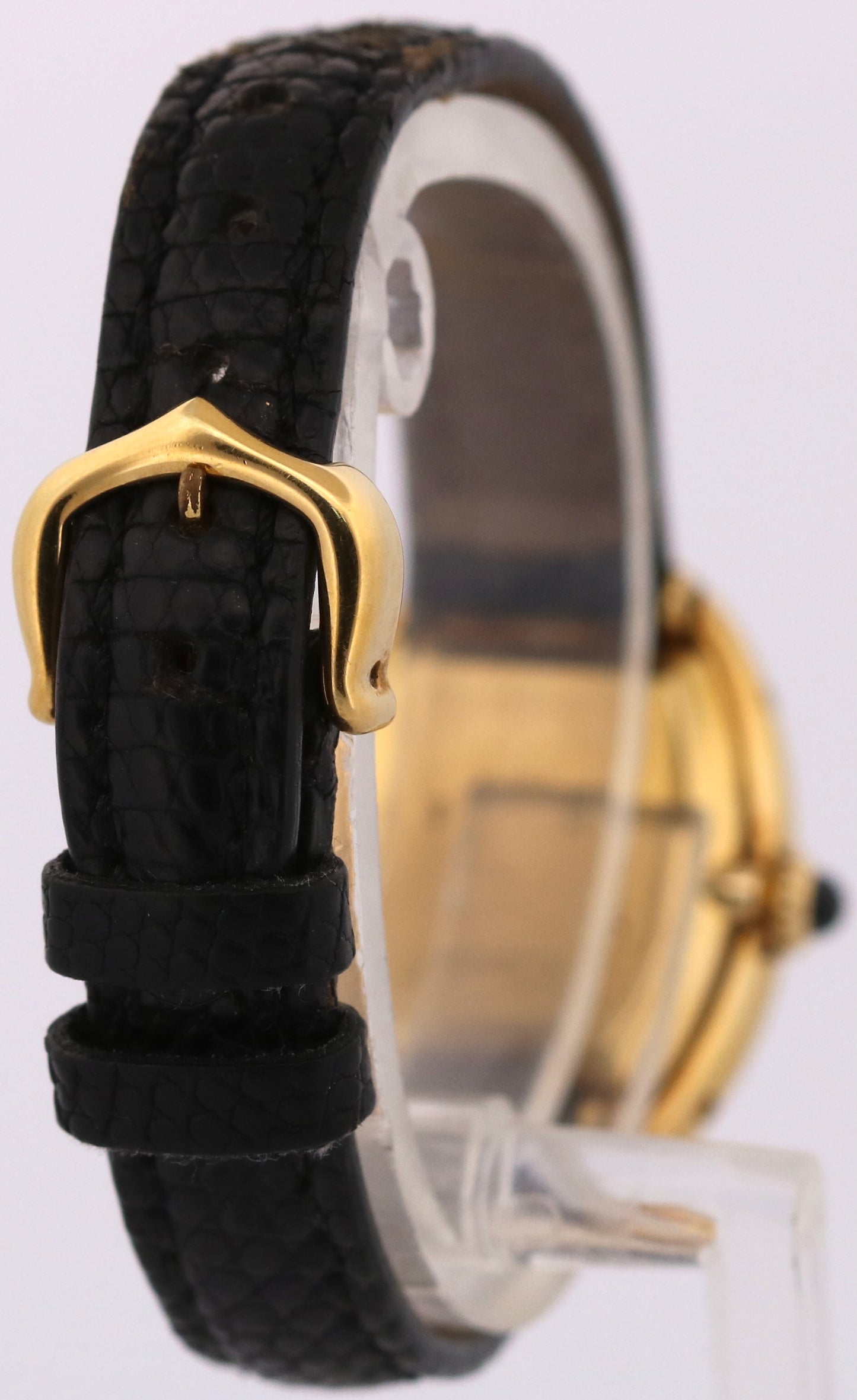 Ladies Cartier Baignoire White Roman PARIS DIAL 18K Yellow Gold 22mm 78094 BOX