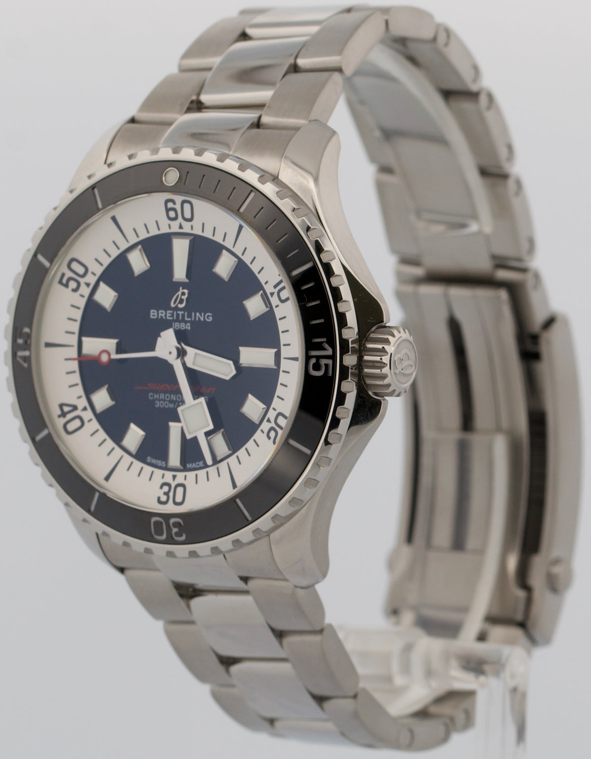 Breitling SuperOcean A17376 Blue White Stainless Steel Automatic 44mm Watch