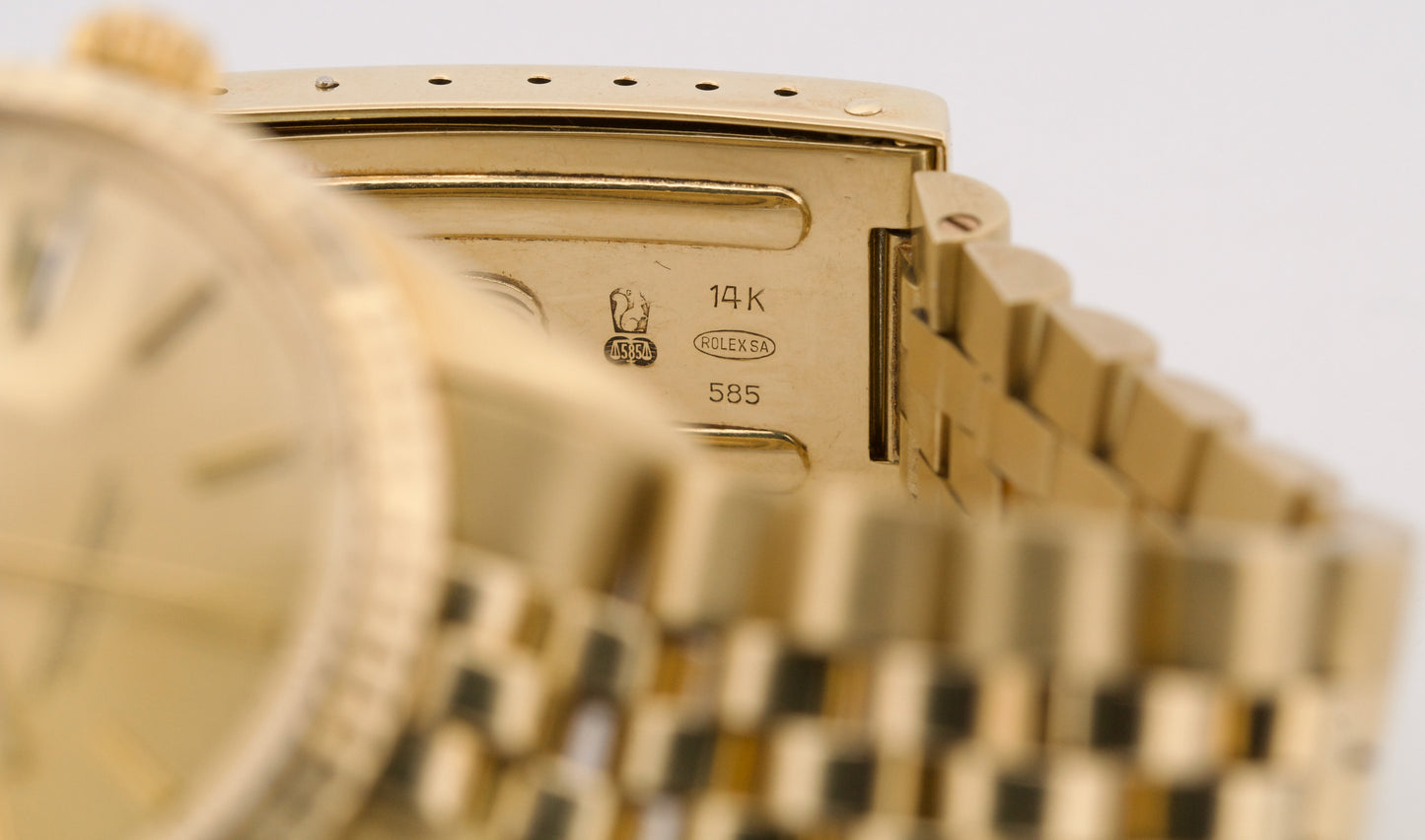 PAPERS Rolex Oyster Perpetual Date 34mm JUBILEE 14K Gold FLUTED 15037 Watch BOX