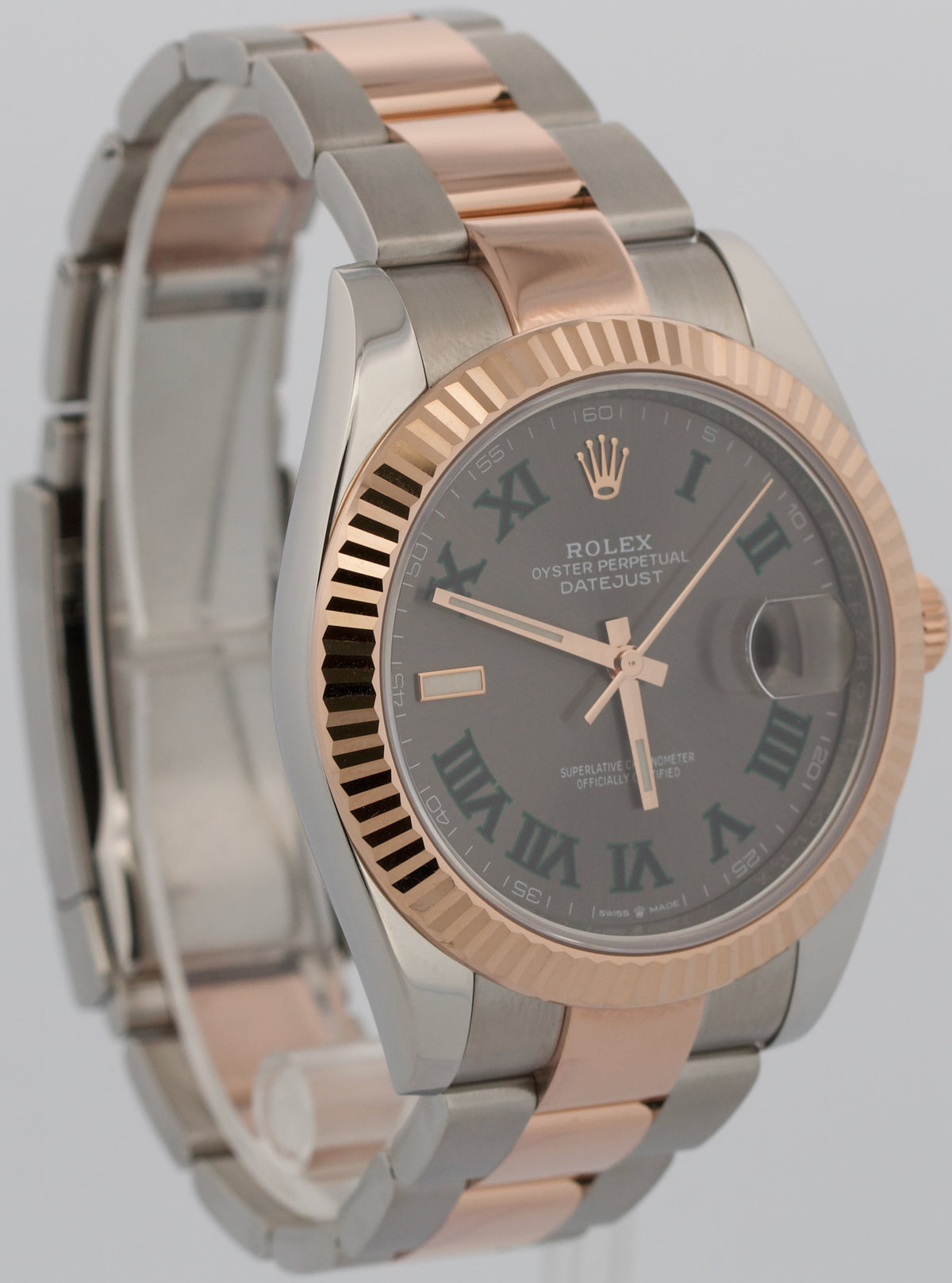 2022 Rolex DateJust 126331 41mm Wimbledon Roman 18K Gold Steel Oyster Box Papers
