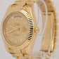 Rolex Day-Date II President 41mm CHAMPAGNE 18K Yellow Gold Fluted 218238 BOX