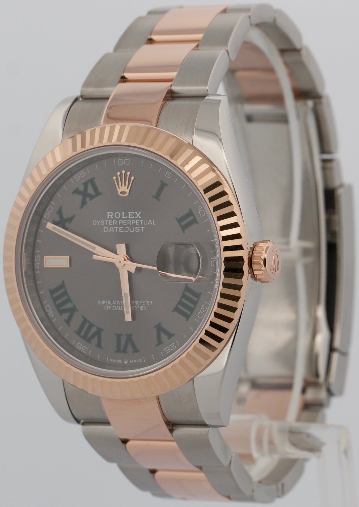 2022 Rolex DateJust 126331 41mm Wimbledon Roman 18K Gold Steel Oyster Box Papers