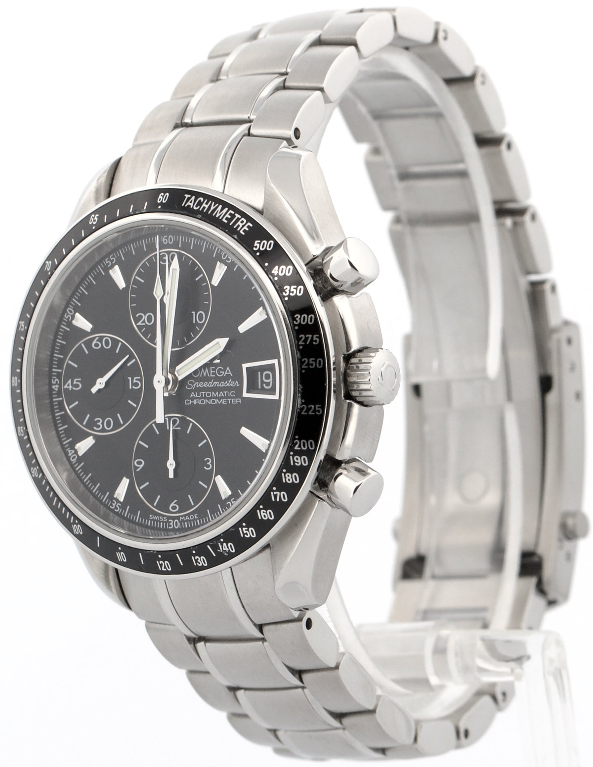 Omega Speedmaster 3210.50.00 Black Stainless Steel 40mm Chronograph Date Watch