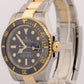 2016 PAPERS Rolex Submariner BLACK 40mm Ceramic 18K Gold Steel 116613 LN BOX