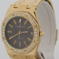 Vintage Audemars Piguet Royal Oak 4100BA Patina Gray Diamond 35mm 18K Gold Watch