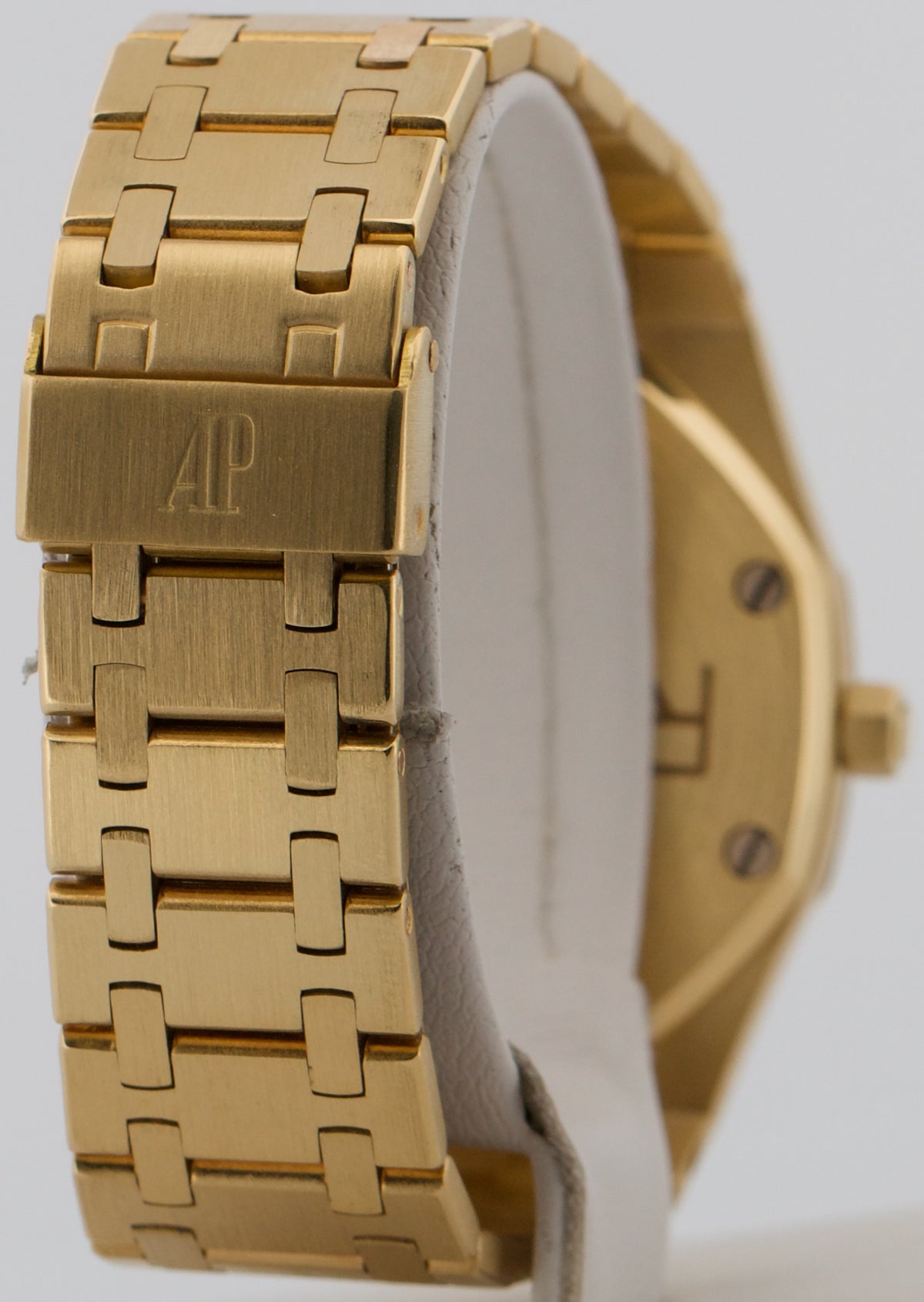 Vintage Audemars Piguet Royal Oak 4100BA Patina Gray Diamond 35mm 18K Gold Watch