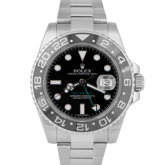 MINT Rolex GMT-Master II Black Ceramic 40mm Stainless Steel Watch 116710 LN