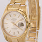 Rolex Oyster Perpetual Date 34mm SILVER 18K Yellow Gold FLUTED Watch 15238