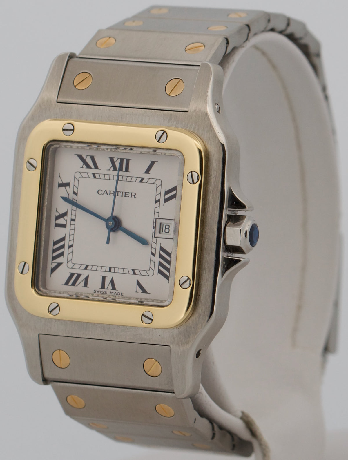 Cartier Santos Carree 2961 White Roman 18k Steel Automatic Two-Tone 29mm Box