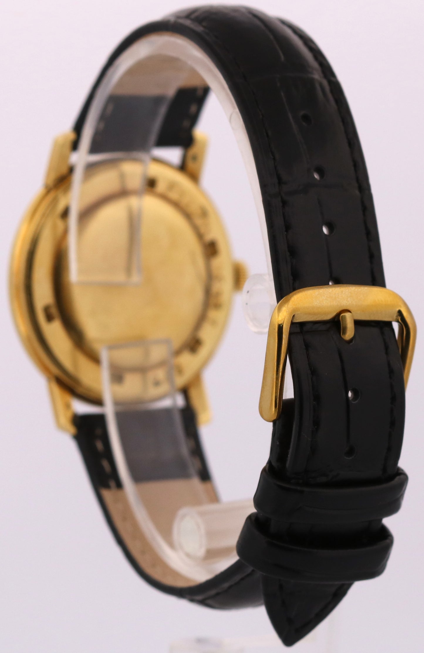 VINTAGE Vacheron Constantin 35mm SILVER 18K Yellow Gold Manual Leather 6515