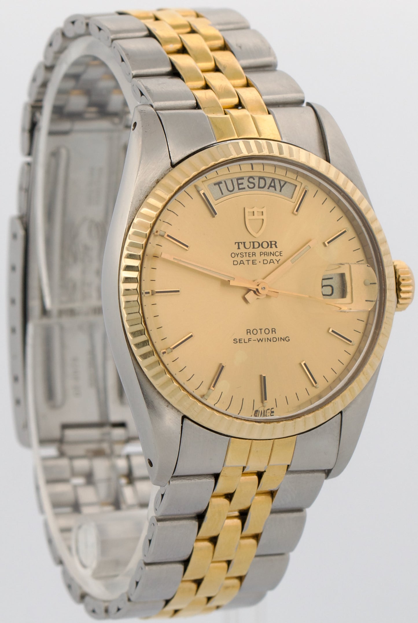 Tudor Prince Date-Day CHAMPAGNE Stainless Gold JUBILEE 94613 35mm Automatic