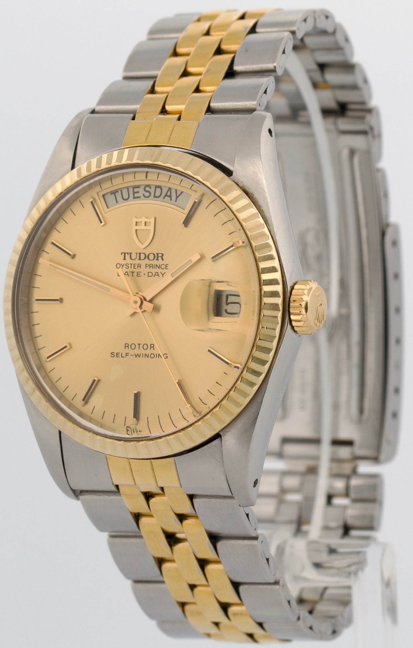 Tudor Prince Date-Day CHAMPAGNE Stainless Gold JUBILEE 94613 35mm Automatic