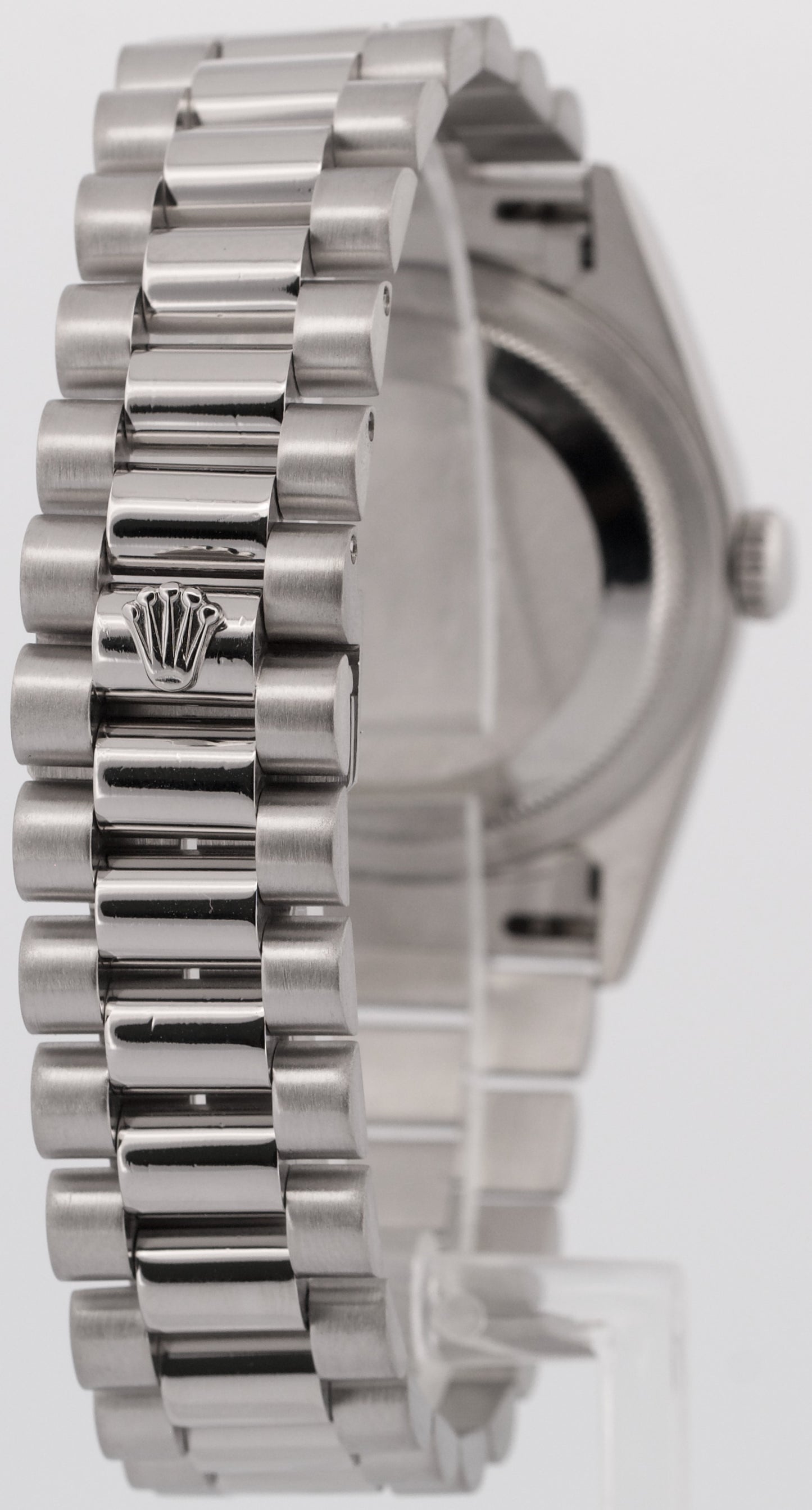 Rolex Day-Date Presidential 36mm SILVER 950 Platinum Smooth 18206 Watch BOX