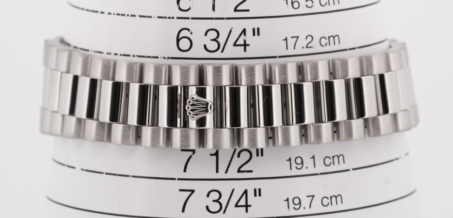 Rolex Day-Date Presidential 36mm SILVER 950 Platinum Smooth 18206 Watch BOX